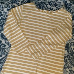 Yellow And White Striped Dress (Size XS)