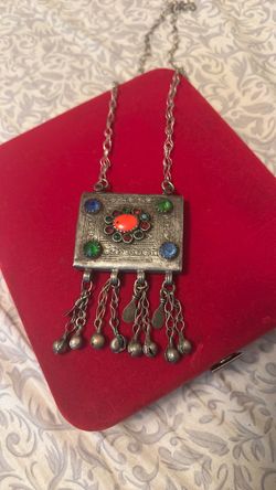 Antique Tribal necklace Necklace with Colorful Stones