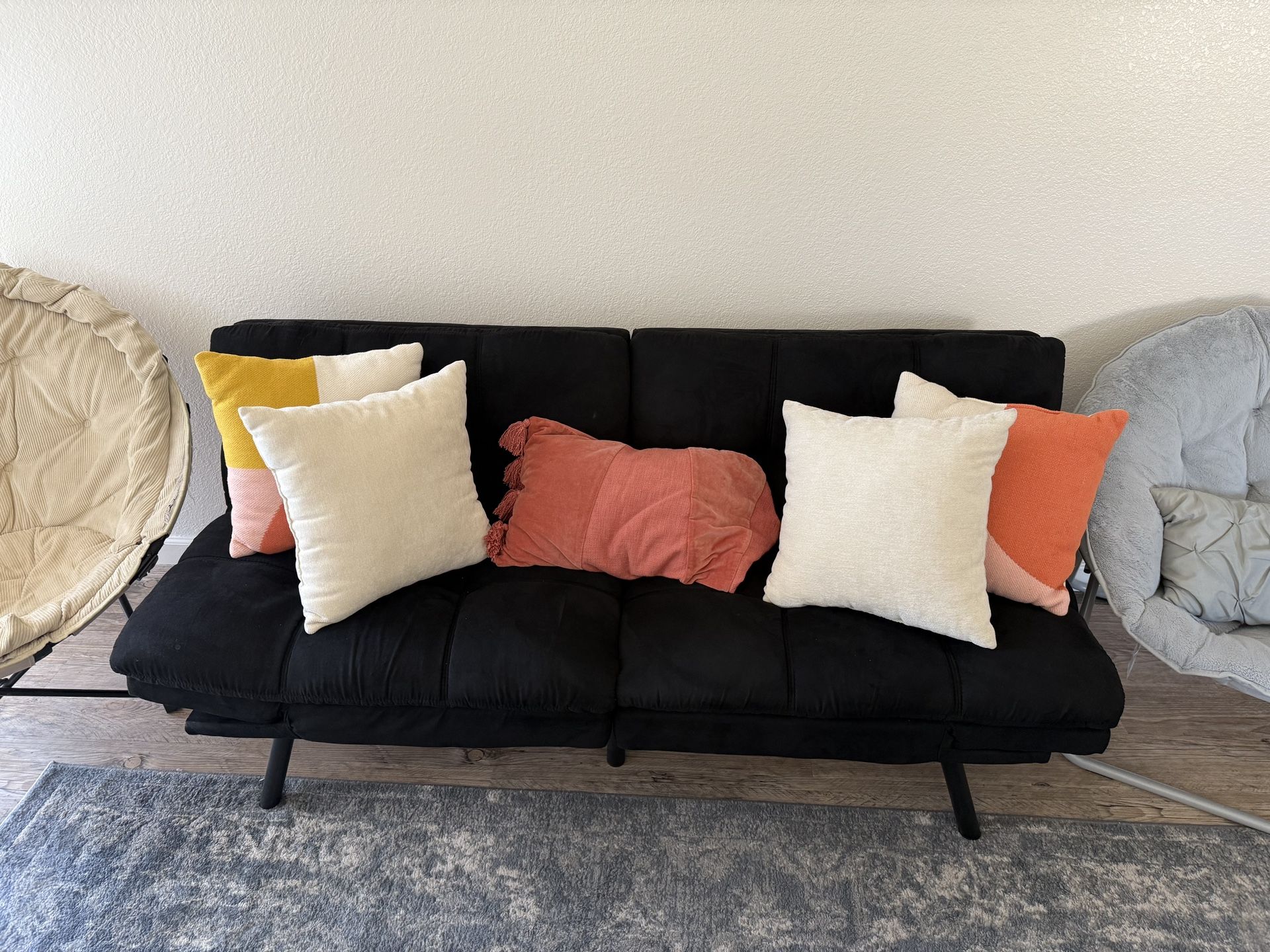 Black Memory Foam Futon