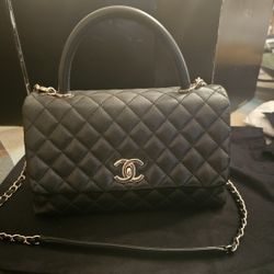 Chanel Medium Black Caviar Quilted Leather Shoulder Bag 