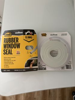 Brand new, unopened rubber window seal, 2 pack. each pack 1/8 by 3/8 inches thickness by 17 feet