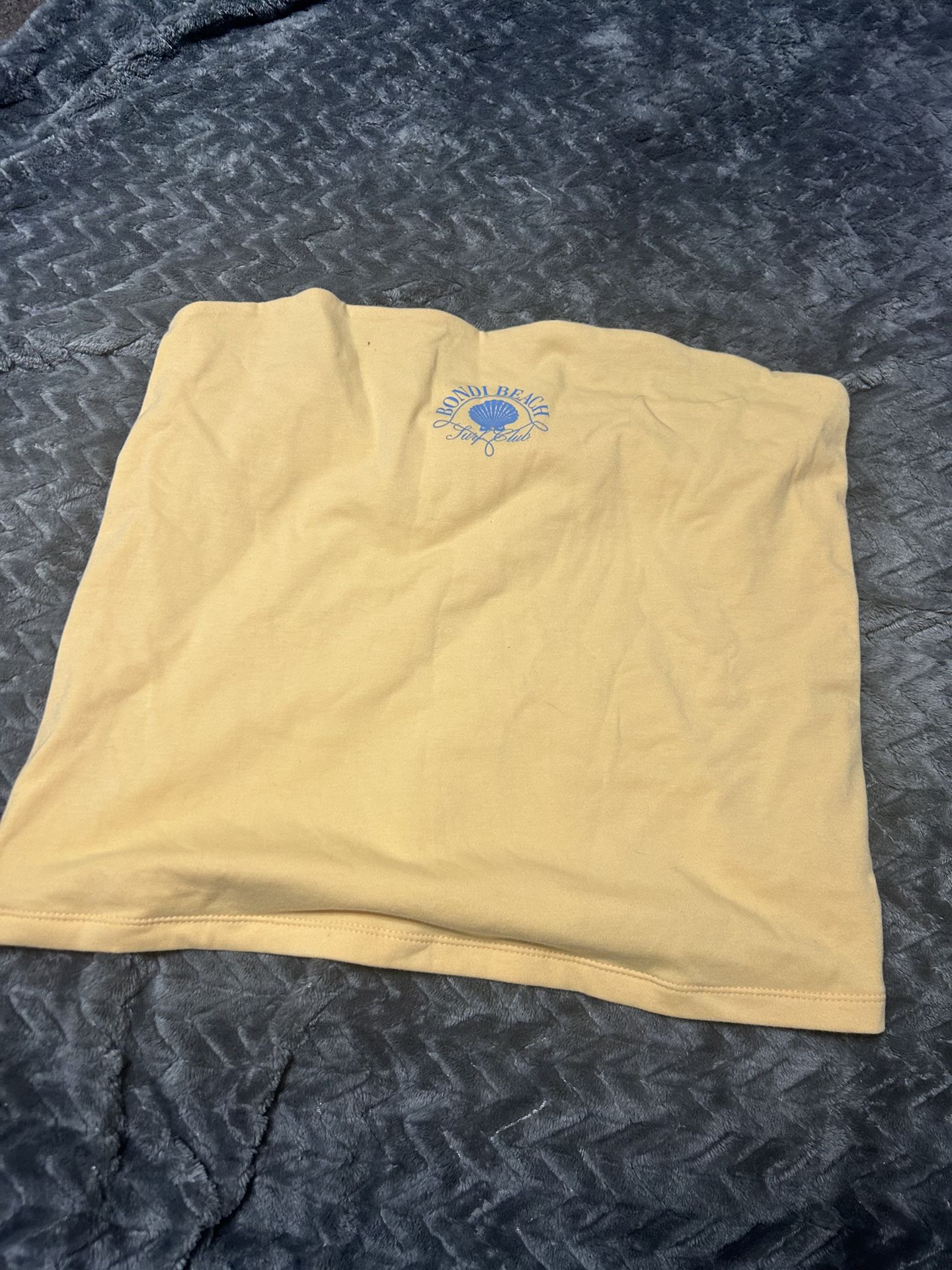 Large Yellow Cropped Tube Top Shirt