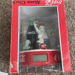 COCA COLA ALARM CLOCK WITH POLAR BEARS AND SEAL - NIB