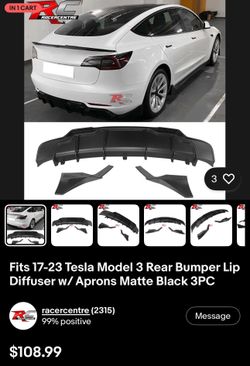 Rear Diffuser w/ Side Aprons - Fits Tesla Model 3 (2017-2023)