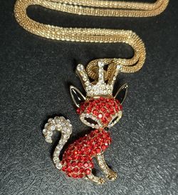Off Park Collection Red Fox Necklace 34”