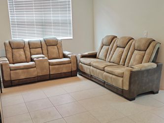 micro fiber leather recliner couch and love seat
