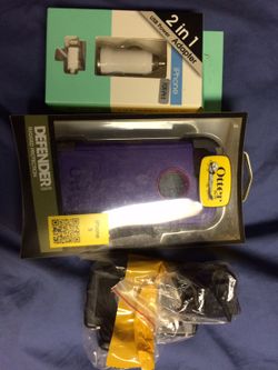 5,5s otterbox case with car charger and car holder