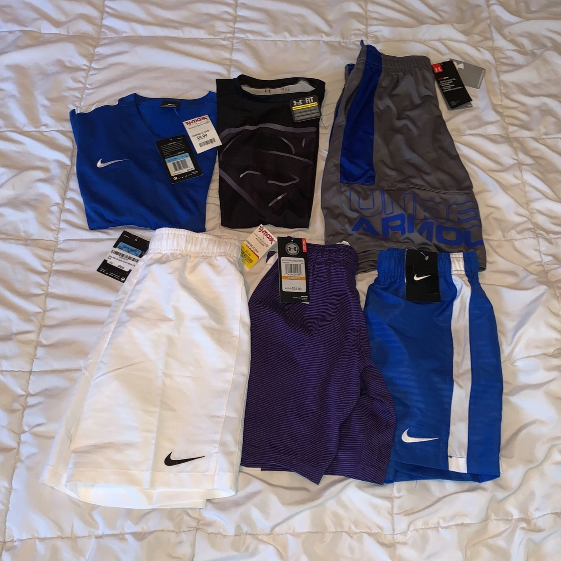 Kids Youth Unisex Short Shirt Nike Under Armour Lot Of 6