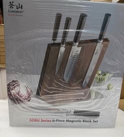 Cangshan Sobu Series 6-piece Damascus Steel Knife Block Set