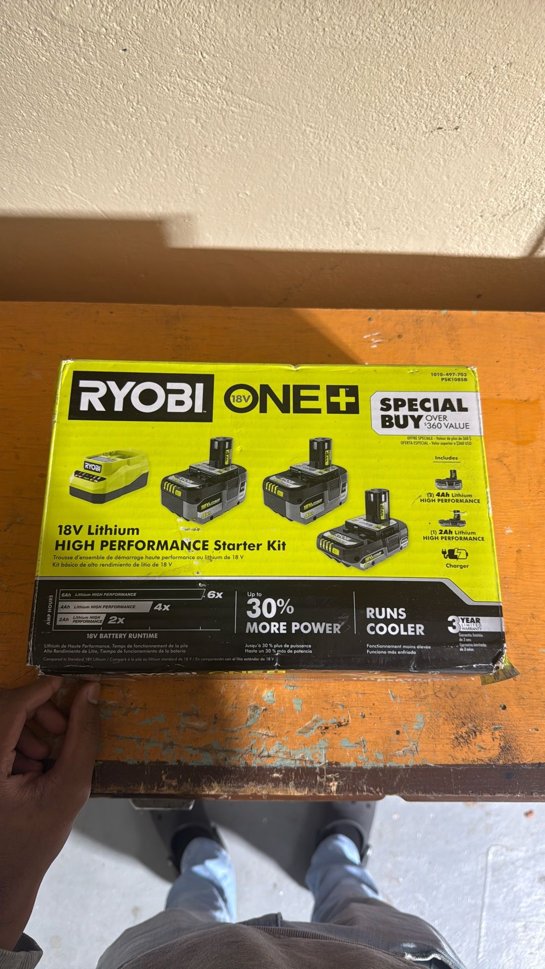RYOBI 18V LITHIUM HIGH PERFORMANCE STARTER KIT