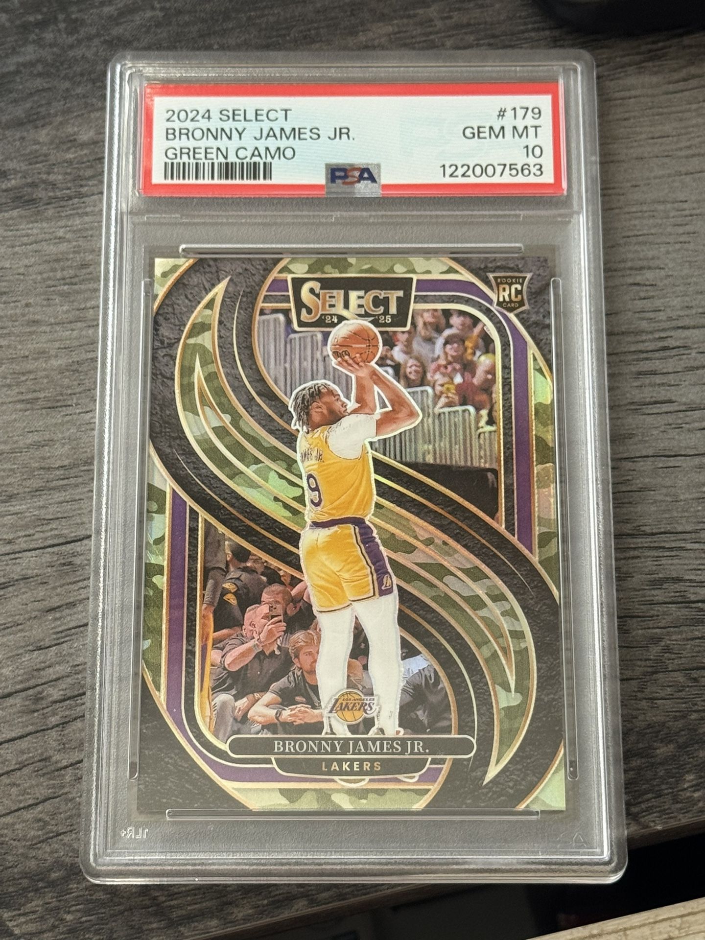 Bronny James Jr 2024 Select Green Camo Prizm Psa 10