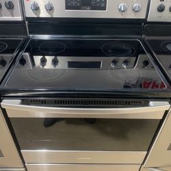 Amana glasstop stainless steel stove 