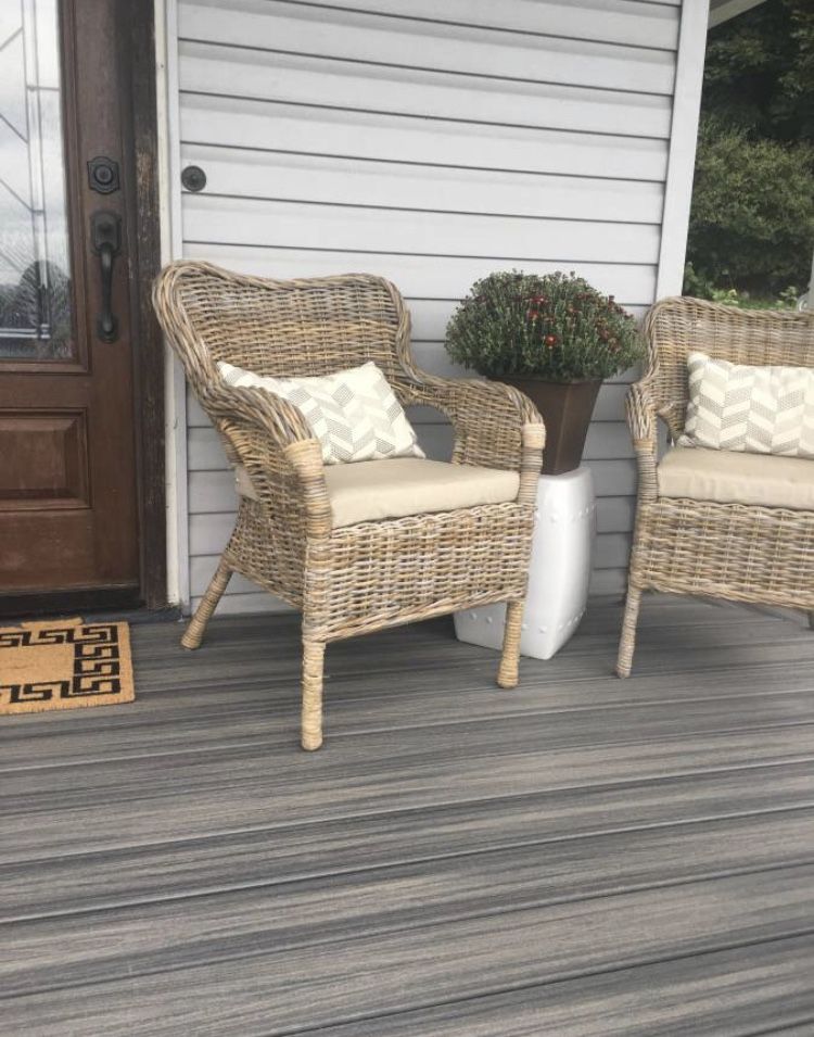 Outdoor IKEA Wicker Chairs With Cushions And Pillows