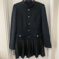 French Retro Pleated Mini Dress