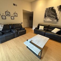 Leather Power Reclining Living Room 2 Piece Set