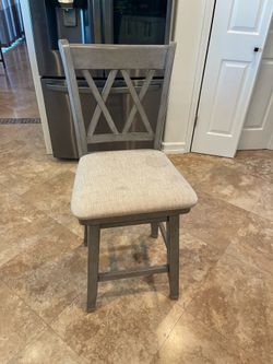 Gray Double X-Back Counter Stools