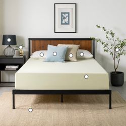 Queen mattress with bed frame