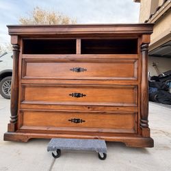 TV Console / Media Stand –Solid Wood Rustic Traditional Style