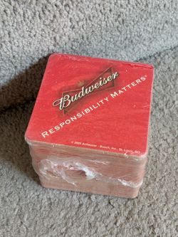 50 beer coasters sealed Budweiser responsible matters (double-sided)