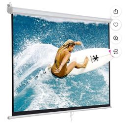 120" 1:1 Manual Pull Down Auto Lock Projector Projection Screen Home Theater Presentation White