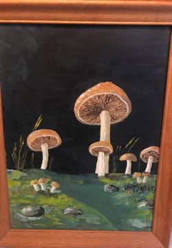 Framed Mushroom Painting- C. Goodman