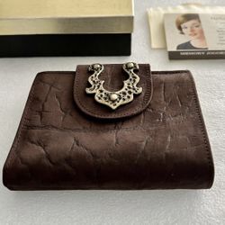 1960s Vintage Rolfs CALFSKIN LEATHER WALLET w/ Kiss Lock Coin Purse & ORIG. BOX