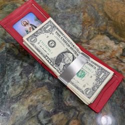 Carbon fiber / Red wallet