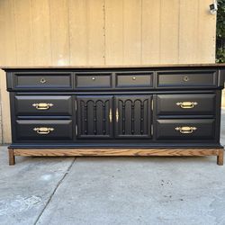 Amazing black & walnut dresser,console or credenza by Thomasville