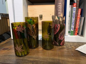 Painted wine bottles