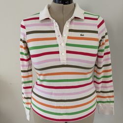 Lacoste Women's Striped Polo Shirt - Multicolor, size S