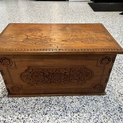 Teak chest Thai art