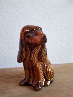 Vintage Handcrafted Ceramic Spaniel Hound Dog Figurine 7"