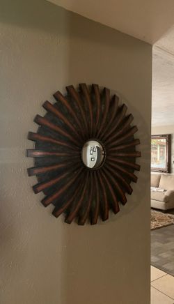 Huge round metal with mirror beautiful decor