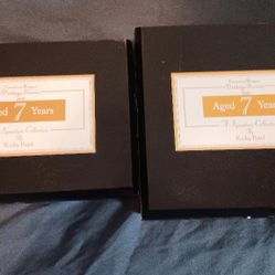 (2) Wooden Black Handmade Cigar Boxes 