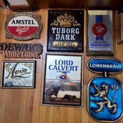 Vintage Bar Signs Lot Of 7