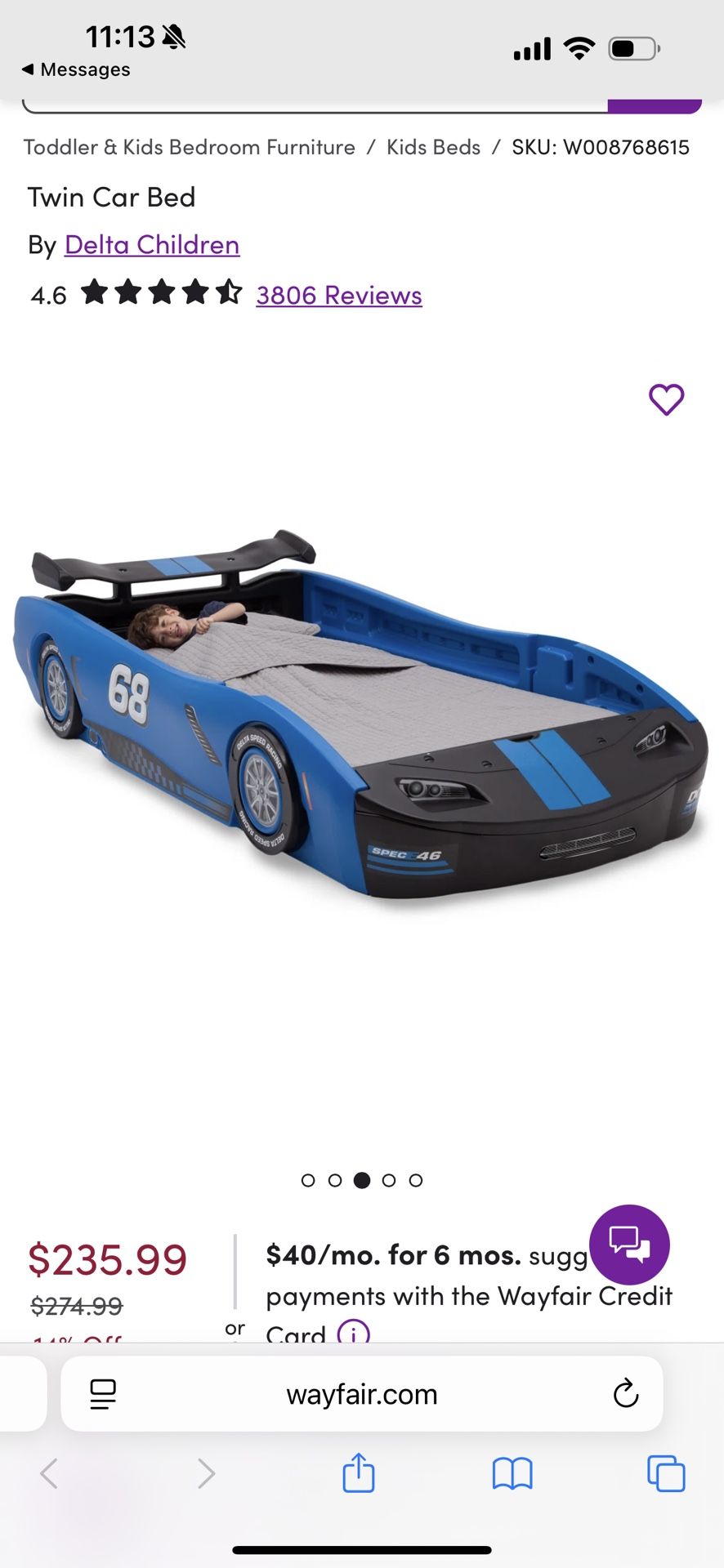 Twin Race Car Bed