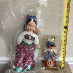 Vintage Dolls some paint chipping on the large one $7 for Both 