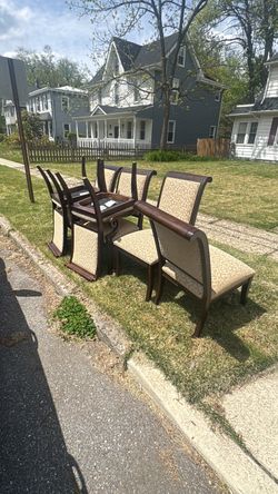 Set of Upholstered Dining Chairs Dark Wood