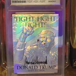 2024 Donald Trump Merrick Mint Silver Assassination Attempt trading card. Serial number #02373