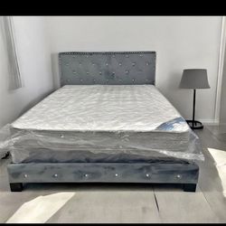 Brand New Queen Bed Frame With Mattress & Boxspring For Only $349 🚨 Ready For Delivery 