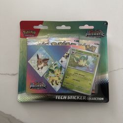 pokemon tcg prismatic evolution leafeon tech sticker collection sealed