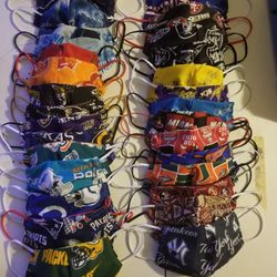 I hv dolphins, buc (old and new), Panthers, jags, raiders, magic. Heat, cowboys fsu, gators, hurricanes, colts, rams, 10 ea face mask