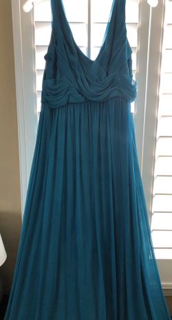 David’s Bridal Long Mesh Dress with Cowl Back