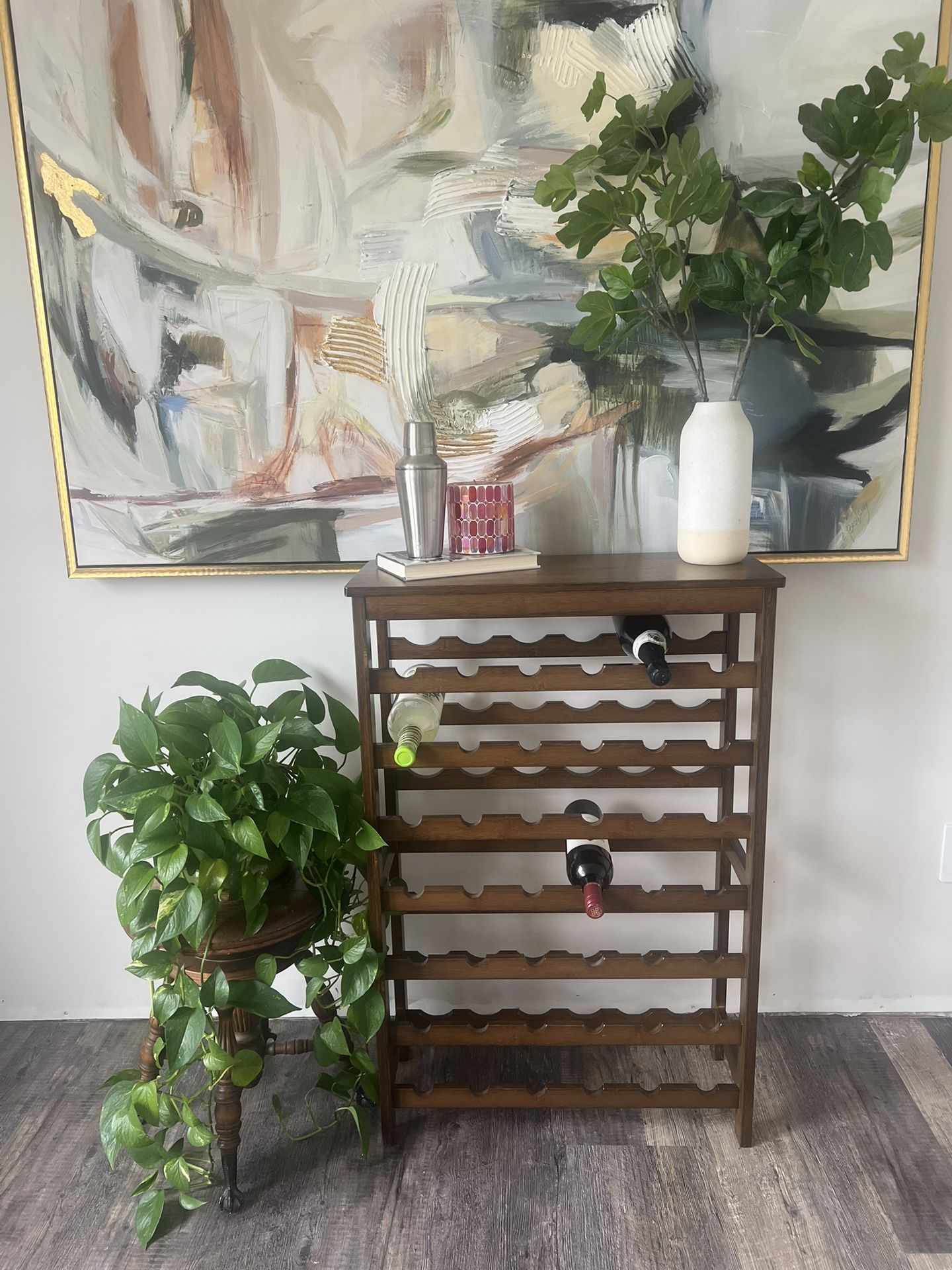 Mid Century Modern Wooden Wine Rack