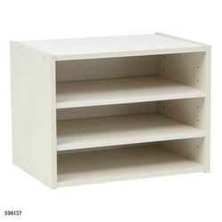 12 in. White Faux Wood 3-shelf Standard Bookcase