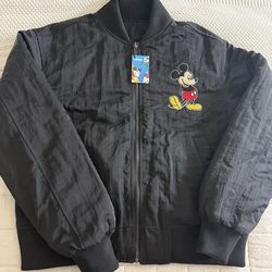 Mens Small Reversible Disney Mickey Mouse black bomber jacket