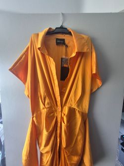 Orange satin dress - medium