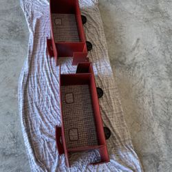 (2) Pottery Barn train book shelves