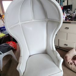 Cash Only. White Faux Alligator Skin Canopy Chair