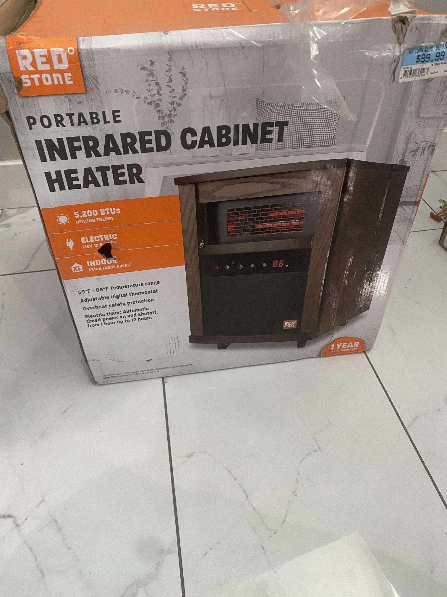 RedStone Infrared Cabinet Heater - Portable Space Heater for Home or Office
